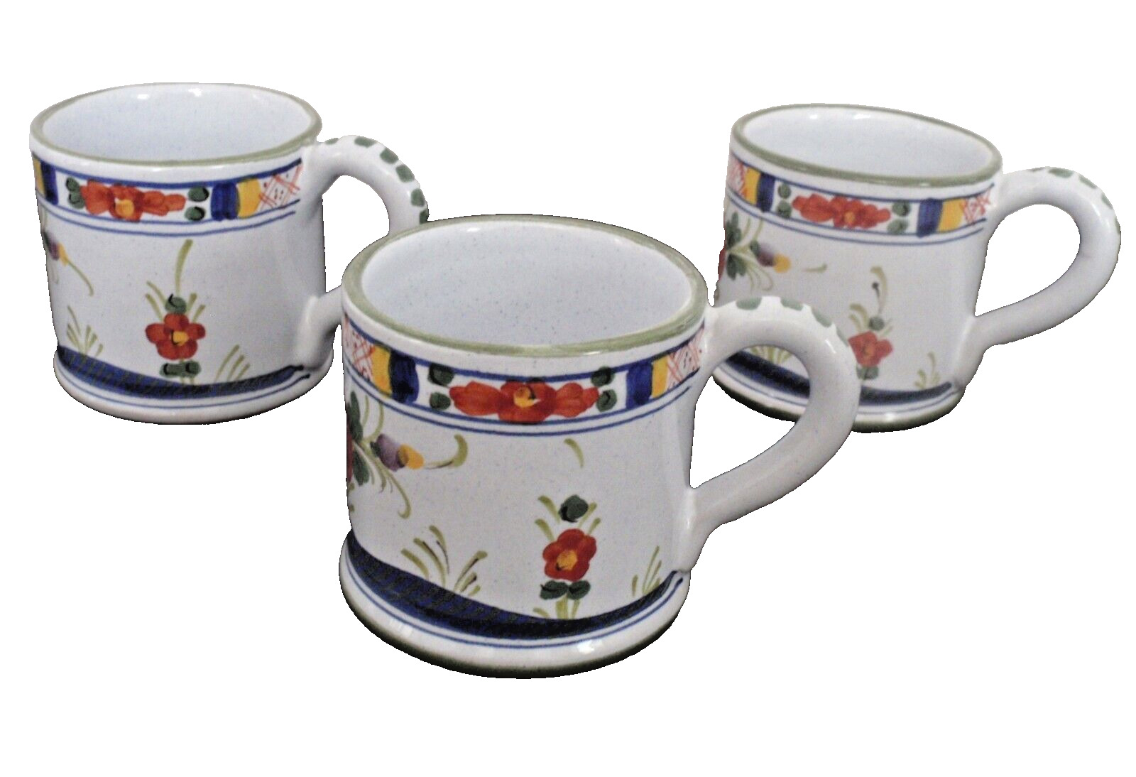 Delft Polychromatic Demitasse Cups Set of 3 Purchased in Amsterdam 1980\'s