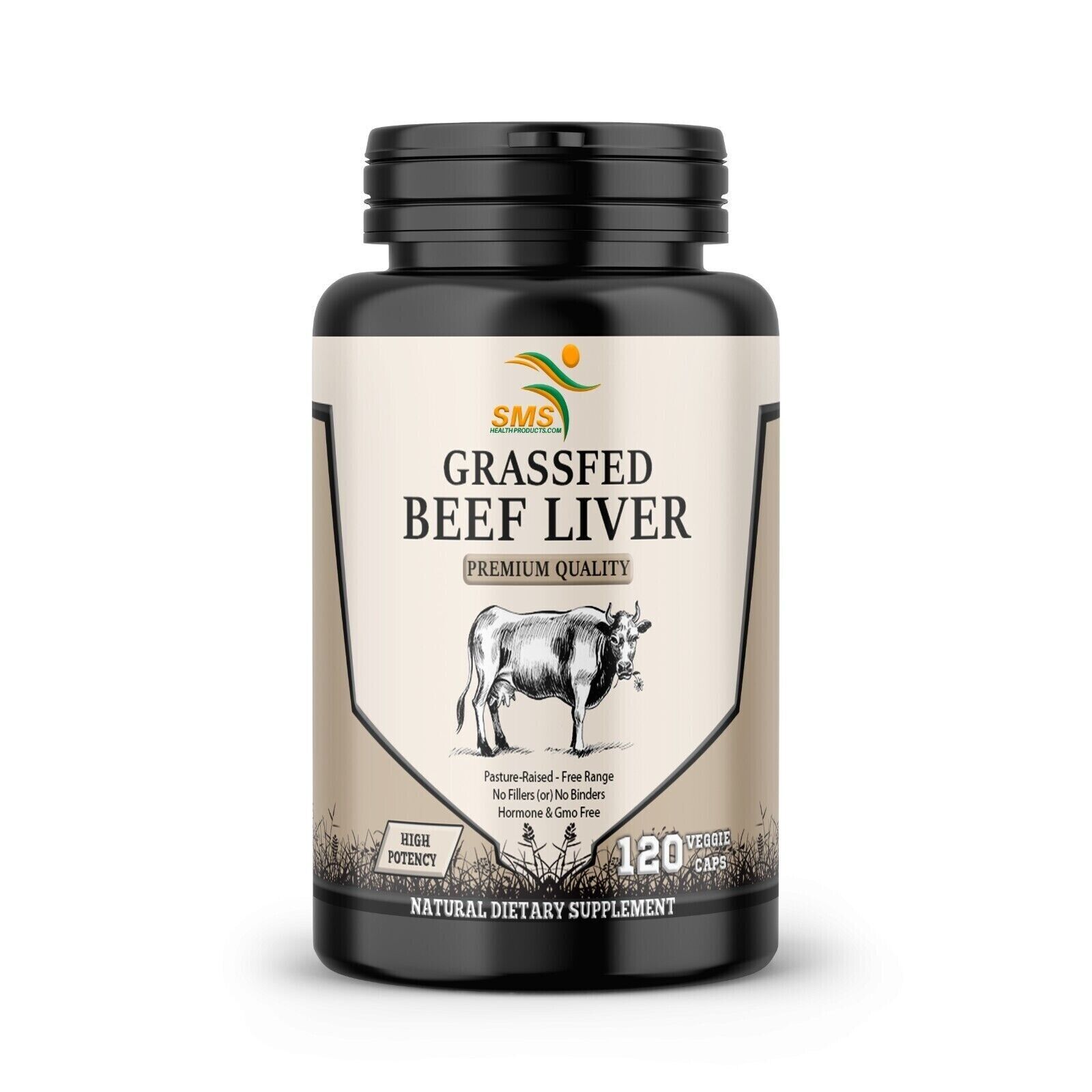 Desiccated Beef Liver Caps, Certified 100% Grass Fed Undefatted 120 Capsules USA