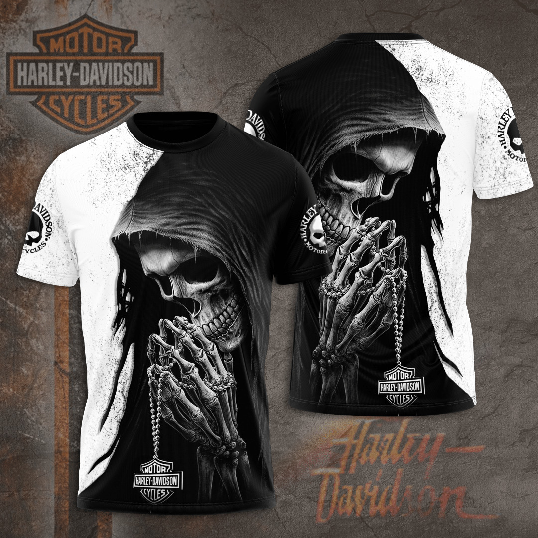 Harley--Davidson Limited Edition Men's Skull Shirt 3D All Over Print S-5XL