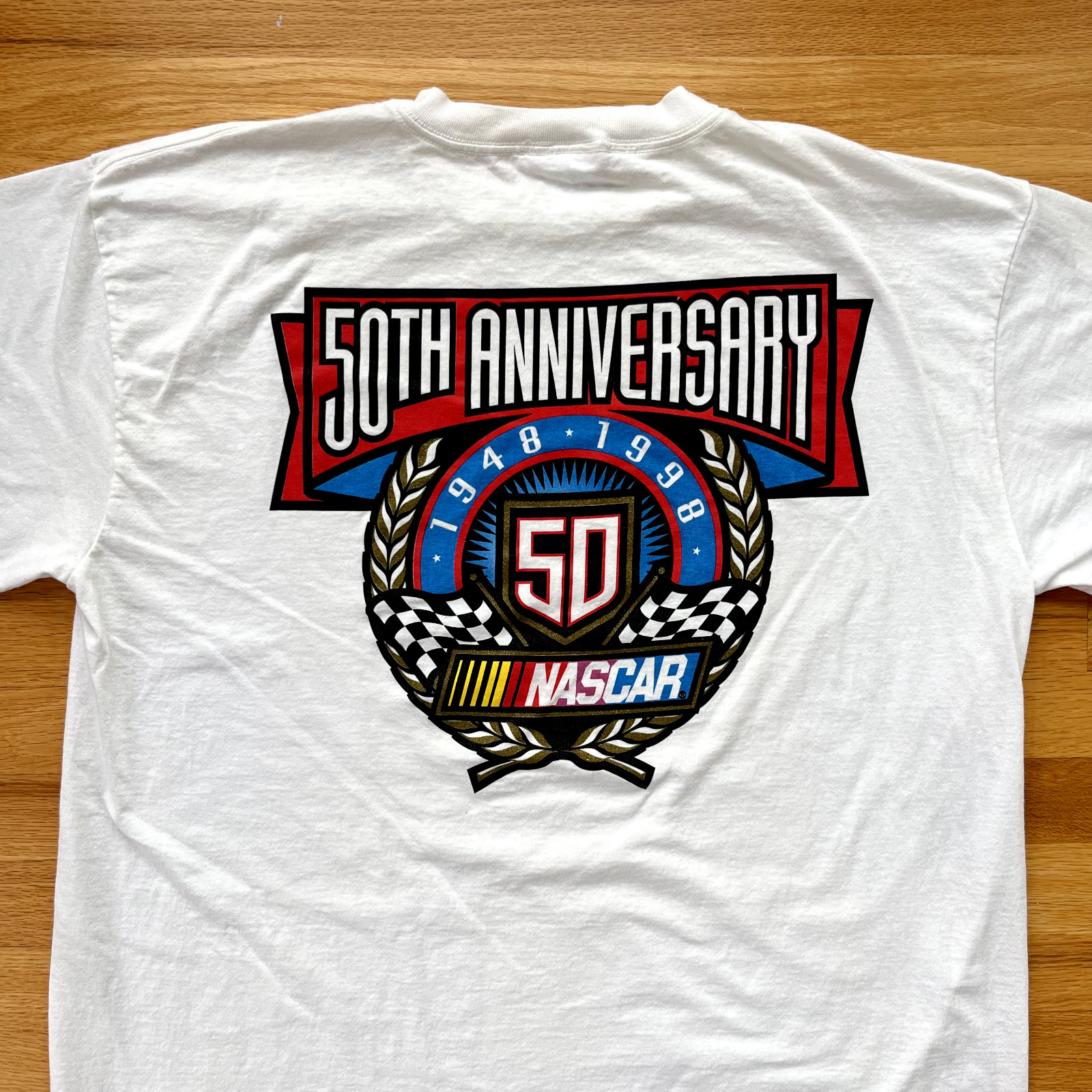 Vintage 90s Nascar 50th Anniversary T-Shirt Mens 2XL Racing USA 1998