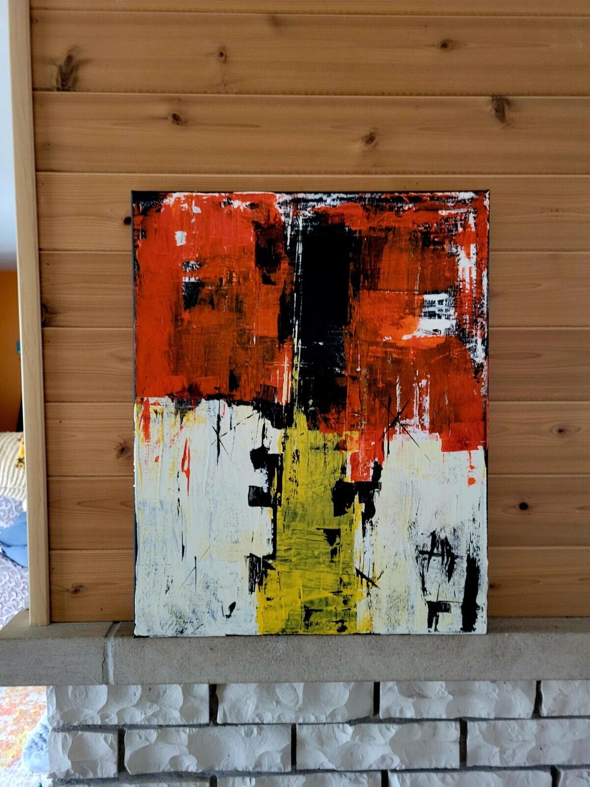 Abstract Expressionist Mid Century Modern Style Painting Modernist Brutalist