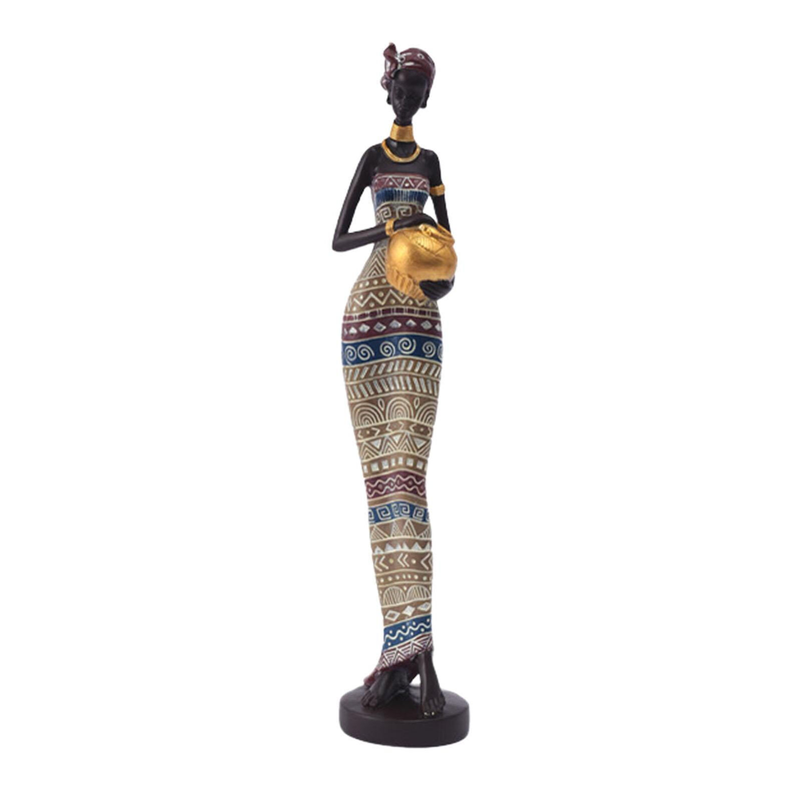 African Women Sculptures Lady Statues Art Resin Table Desk Home Decor Ornaments