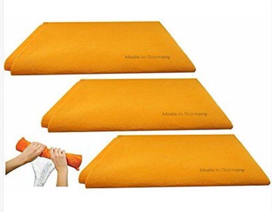 Original  Orange Super Absorbent German Shammy Cloths .(3 Pack).Frazadas  3 Pcs