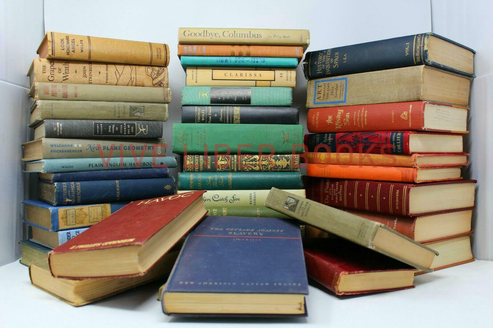 Lot of 100 Vintage Old Rare Antique Hardcover Books - Mixed Color - Random