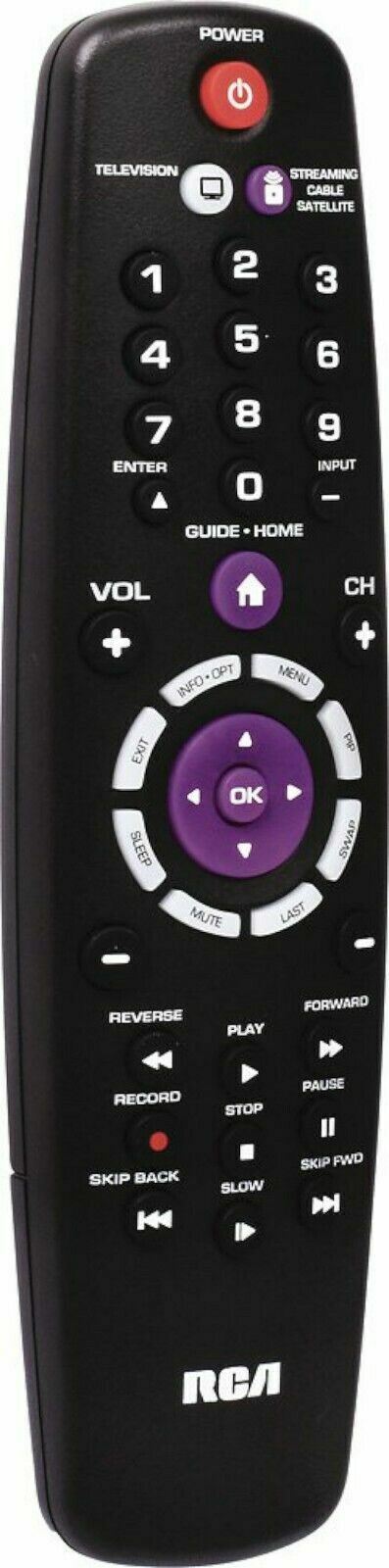 NEW RCA RCR002RWDZ 2-Device Universal Remote with Streaming Player Codes - Black