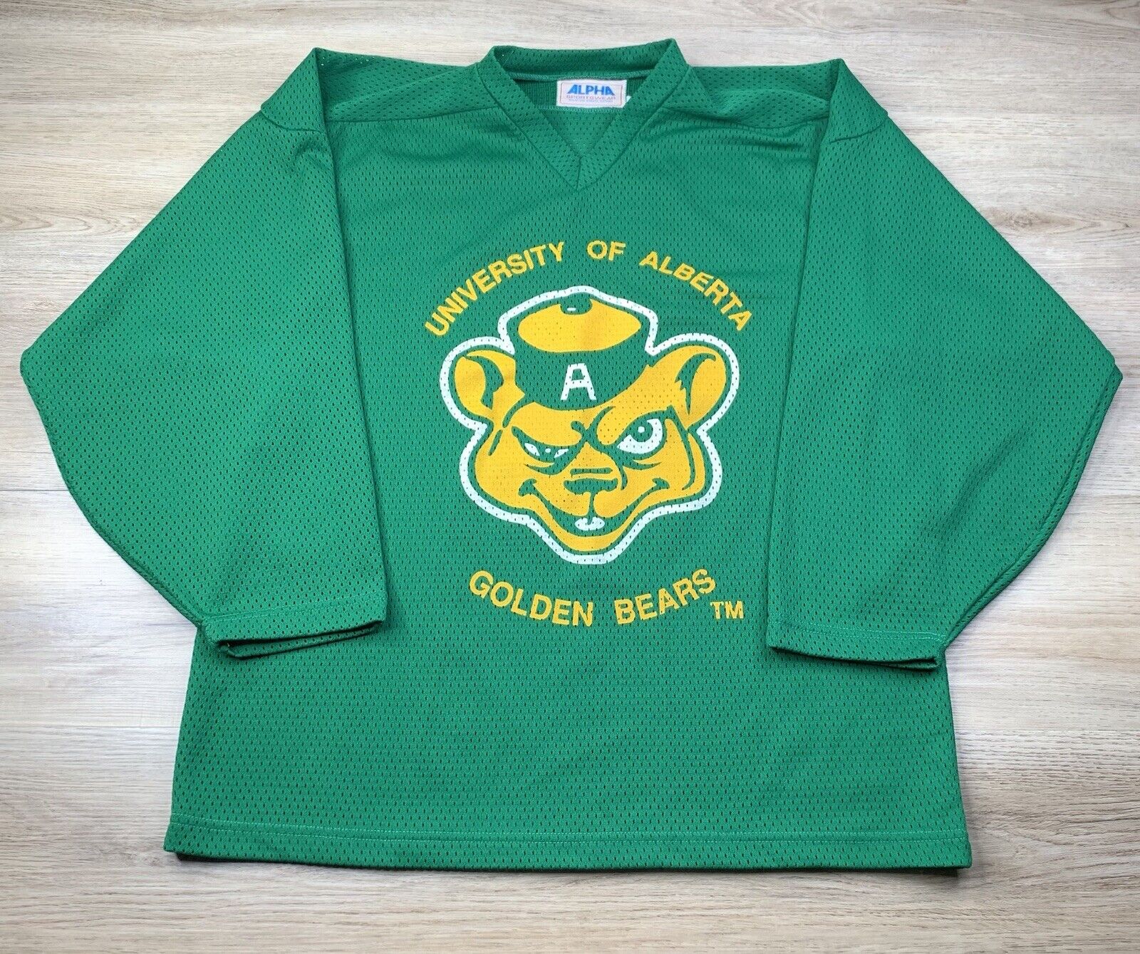 Vintage University of Alberta Golden Bears Alpha Hockey Jersey S Small