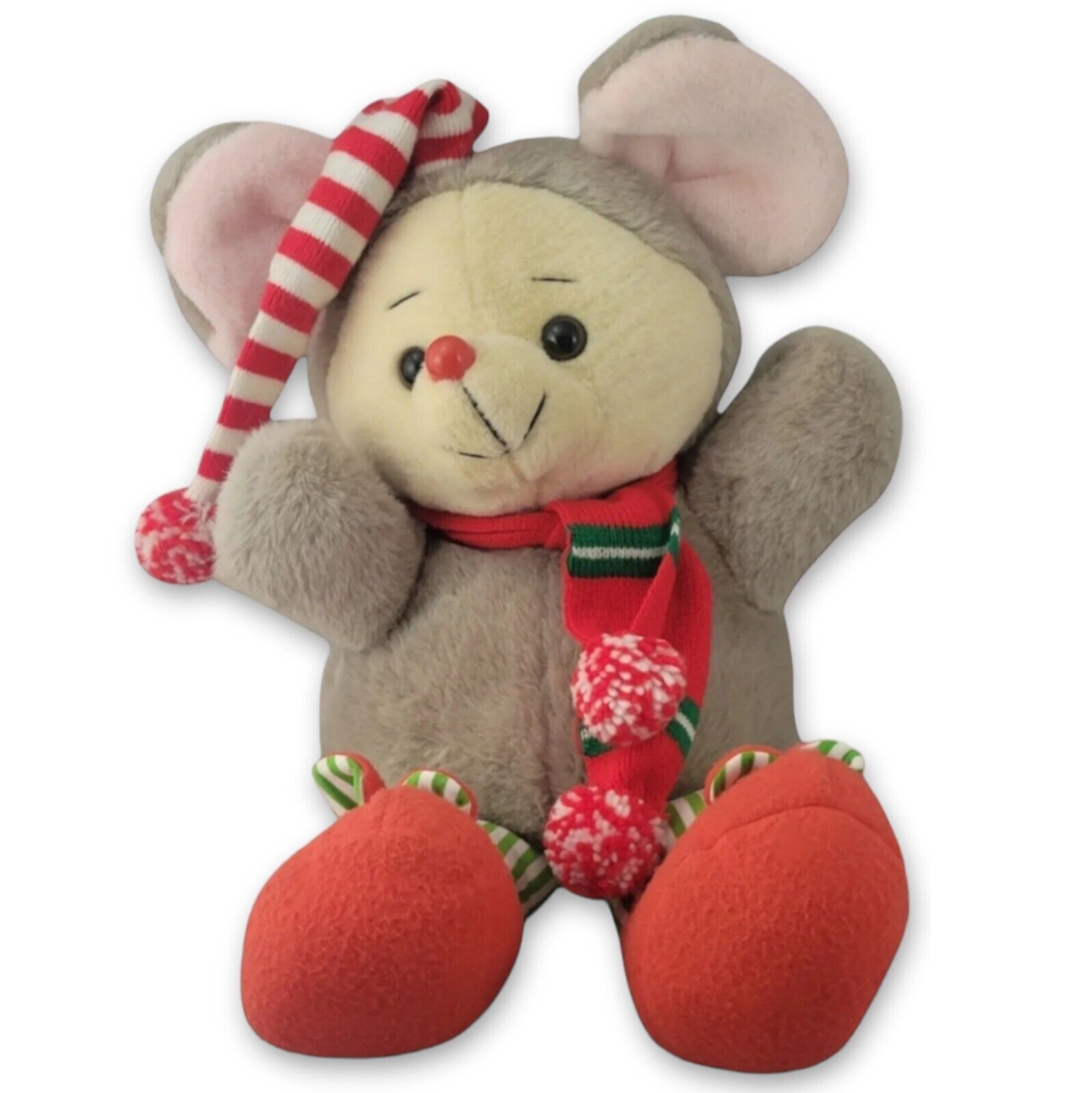 Christmas Dan Dee Mouse Stuffed Animal Toy K Mart Gray 21\