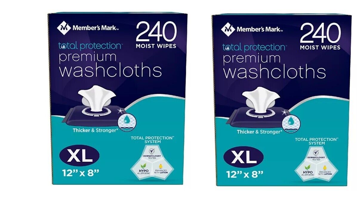 2 PACK Member\'S Mark Adult Washcloths (240 Ct.)