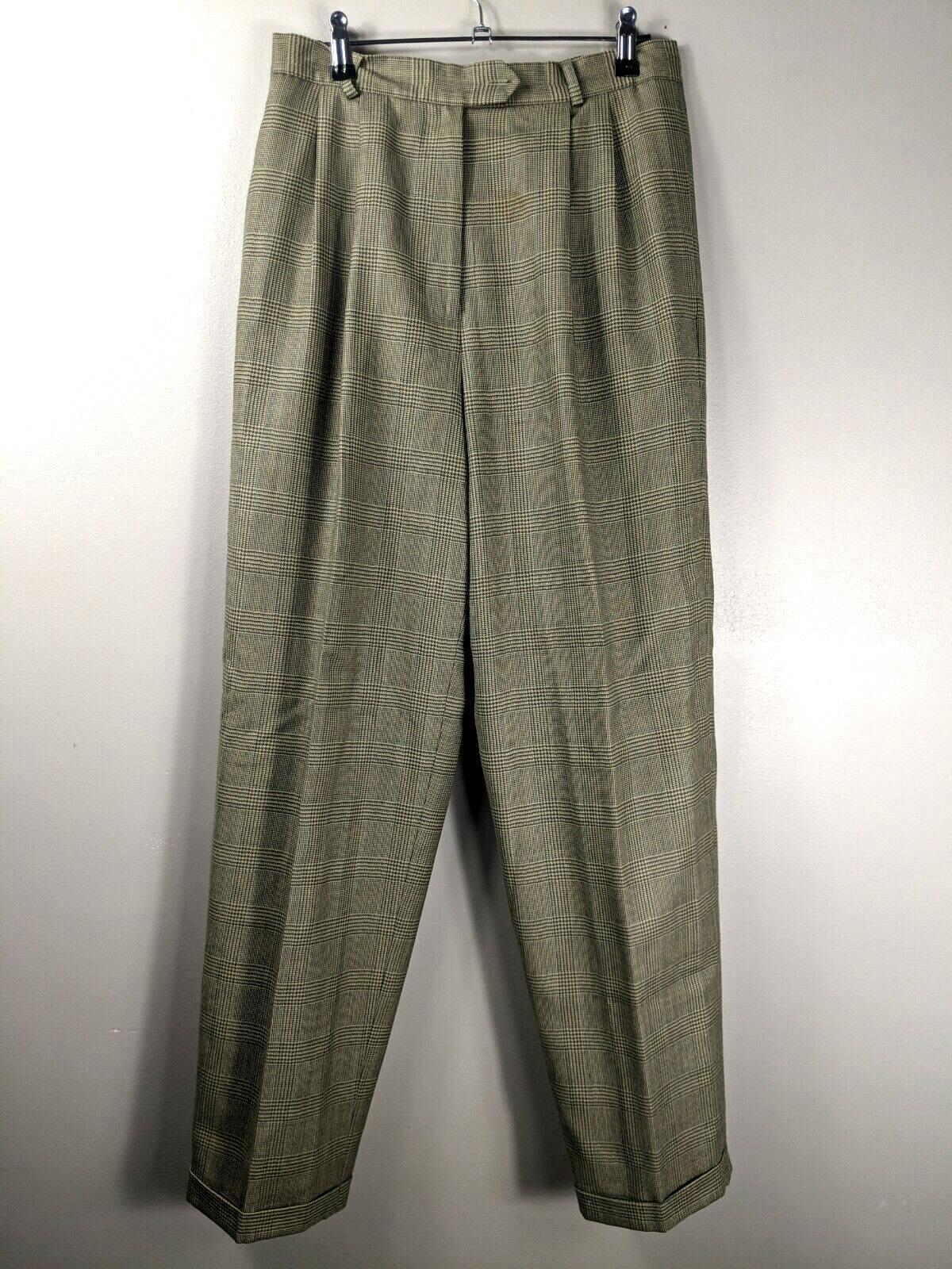 Vintage: Talbots Houndstooth 100% Wool Cuffed Straight Leg Dress Pants Women\'s 6