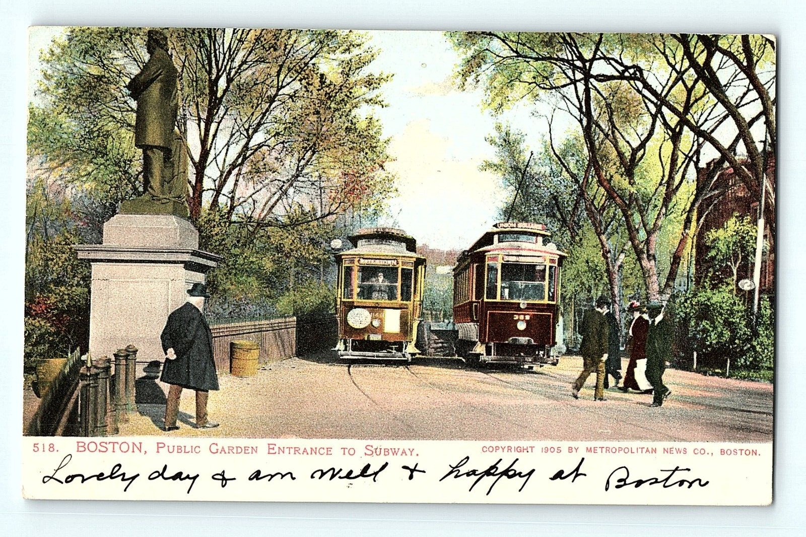 Public Garden Entrance to Subway Boston Massachusetts c1905 Antique Postcard E2