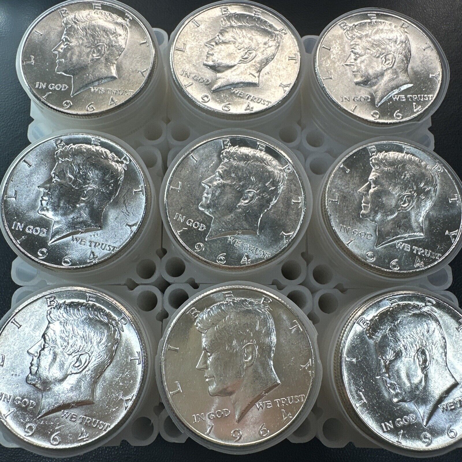 BU UNC | 90% Silver 1964 Kennedy Half Dollar 20-Coin Roll BU MS | BLAST WHITE