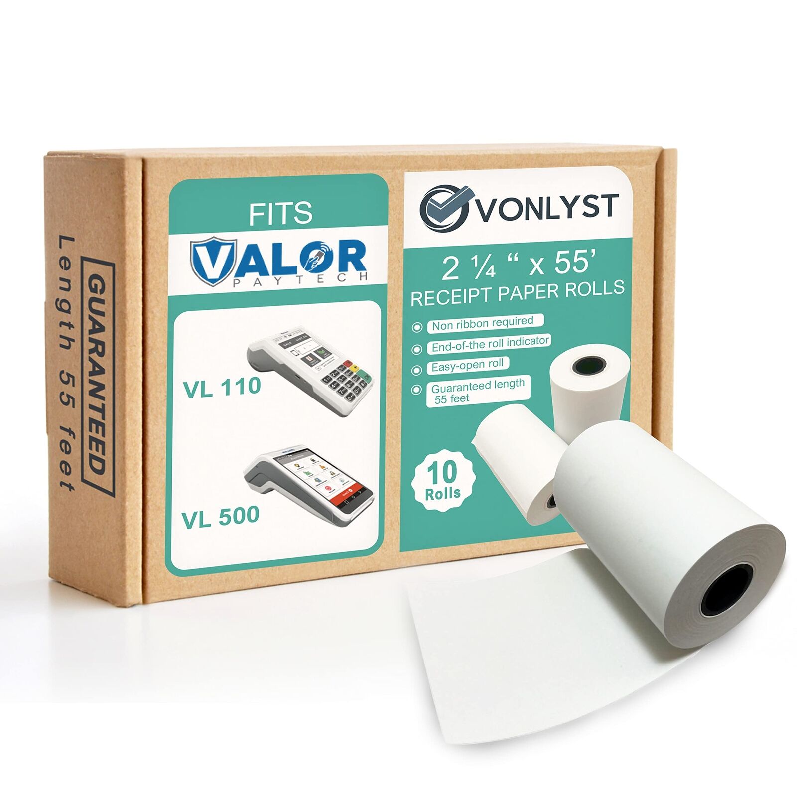 Receipt Paper Roll for Valor Paytech VL 110 and VL 500 Credit Card Machine (1...