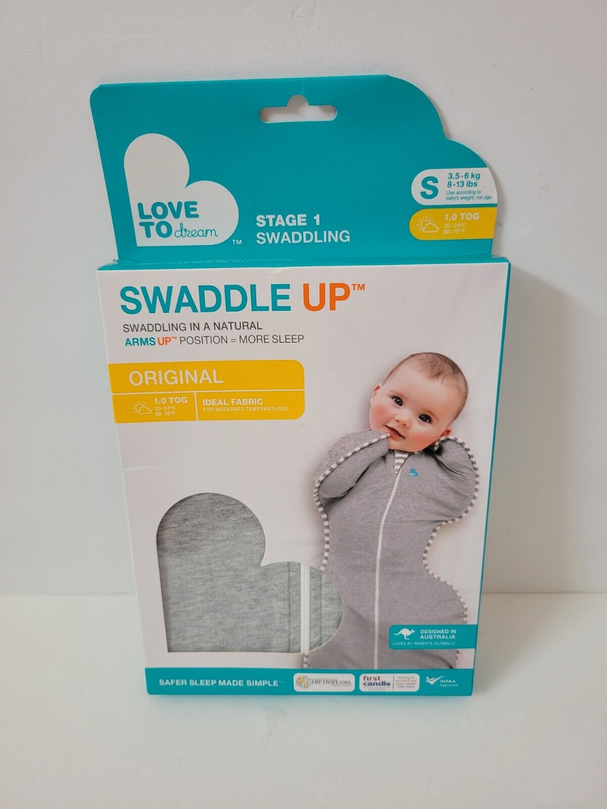 Love To Dream Swaddle UP Adaptive Original Swaddle Wrap - Gray - Small
