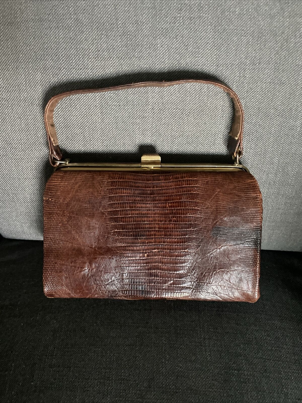Vintage Bellestone Alligator Crocodile Leather Handbag Purse Bag USA
