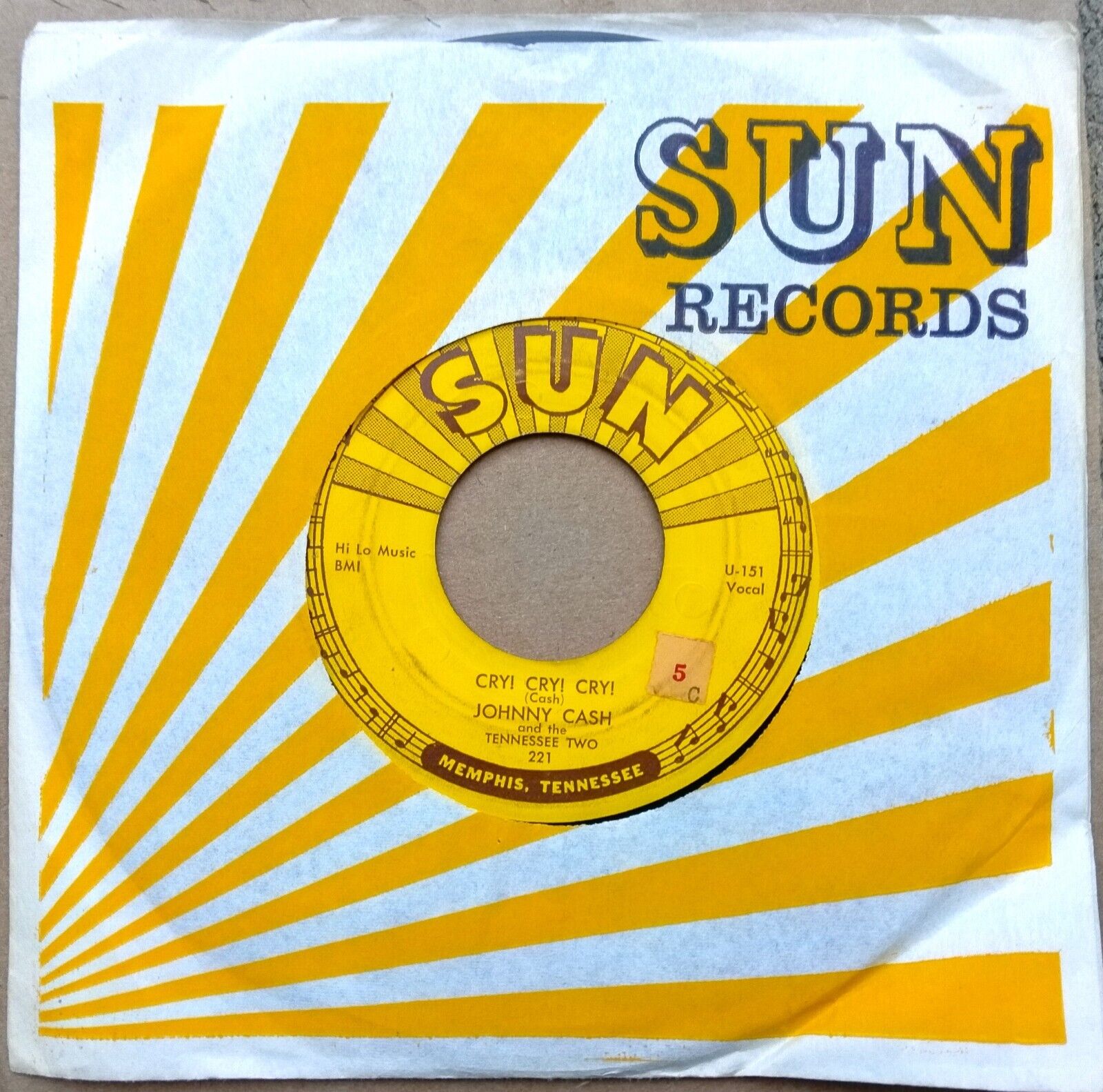 Johnny Cash - Hey, Porter  / Cry  Cry  Cry  (1955) Sun w/ sleeve 