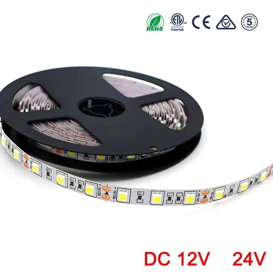 16.4ft LED Strip RGB 12V 24V 5050 SMD 60LEDs/m  Light strip DC 12 24 V Volt leds