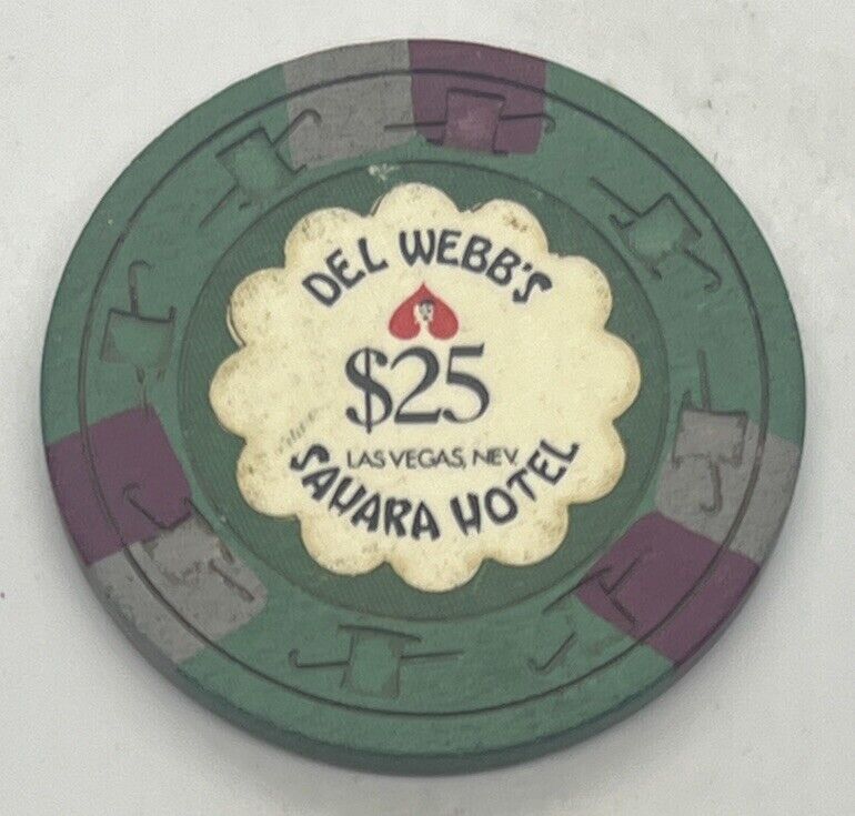 $25 Casino Chip Del Webb’s Sahara CASINO LAS VEGAS NEVADA - H&C LCV 1961