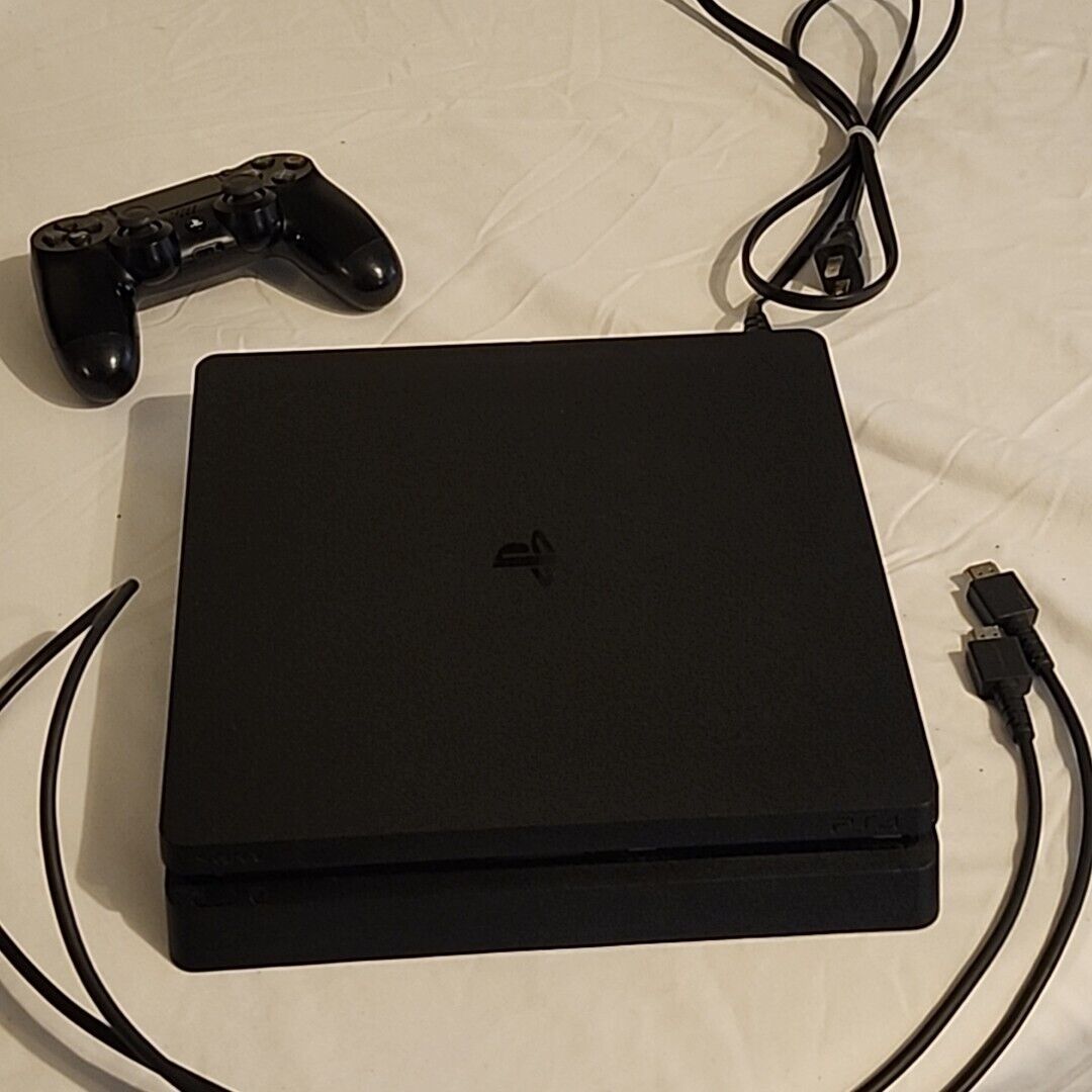 Sony PlayStation 4 500GB Jet Black Console, Controlle With Cords And Hdmi Cable 