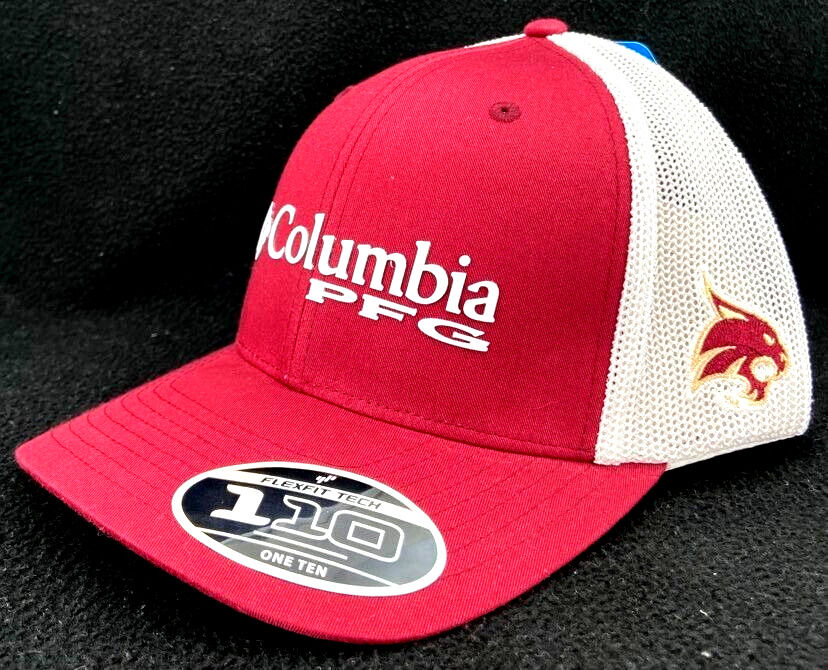 NEW Texas State San Marcos Bobcats Columbia PFG Red Snapback Trucker Cap Hat OS
