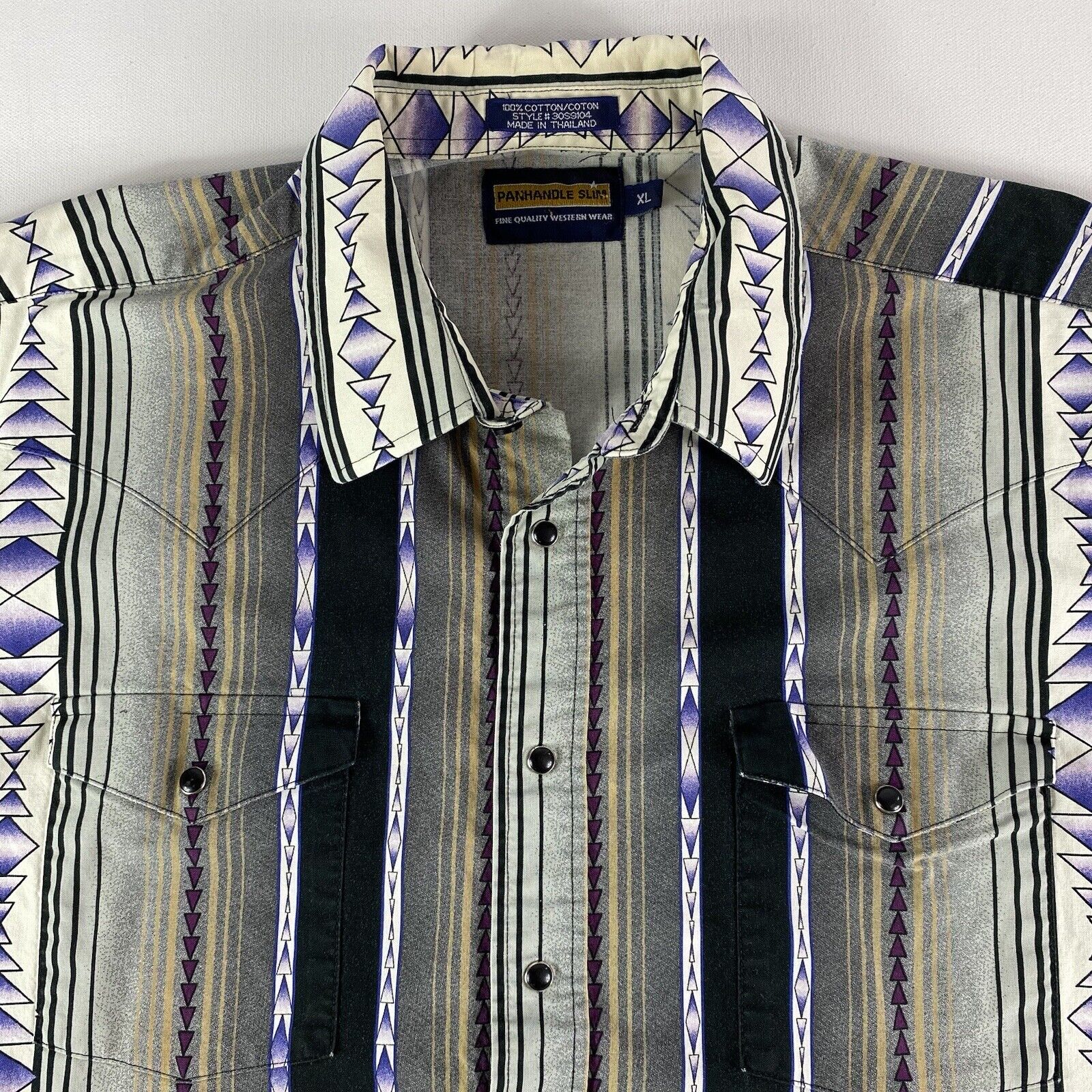 Vintage Panhandle Slim Pearl Snap Shirt Men\'s XL Aztec Southwest Western Cowboy