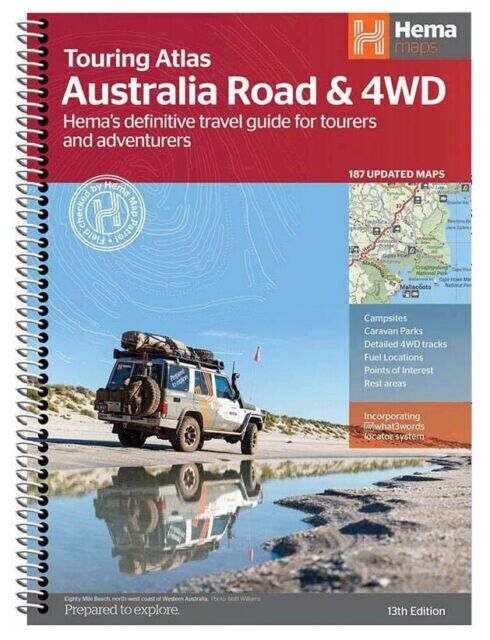 Australian Road & 4WD Touring Atlas 13th Edition With 187 Updated Map Book Hema