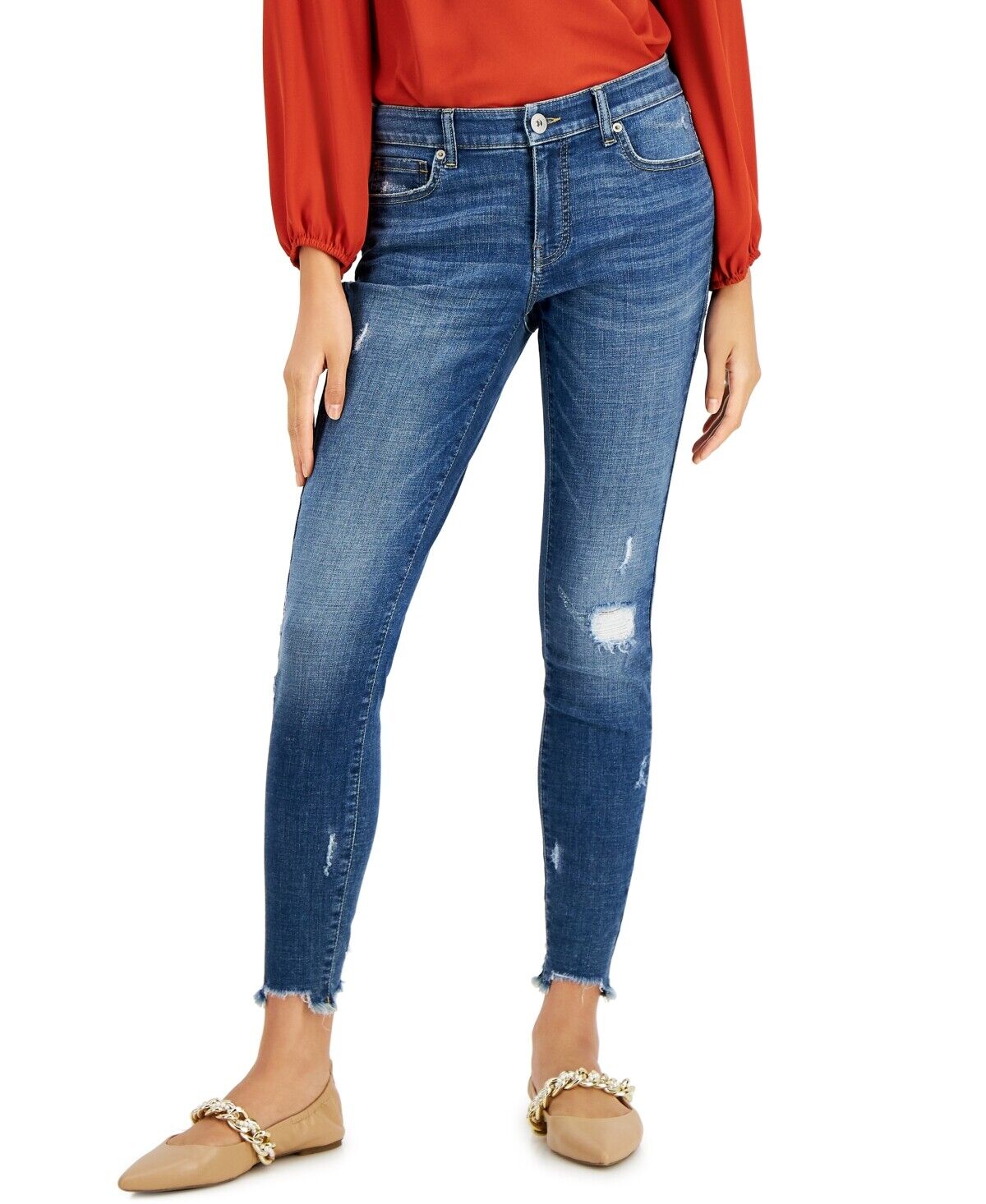 MSRP $70 Inc International Concepts Mid Rise Skinny Jeans Blue Size 2 NWOT