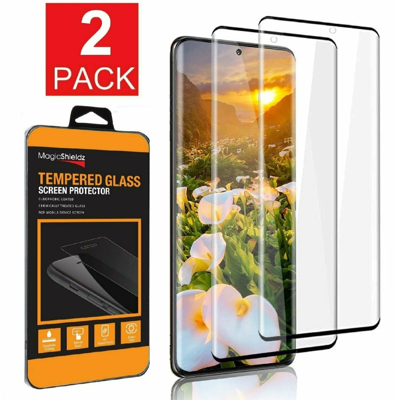 2 PACK - For Samsung Galaxy S21 ULTRA Tempered Glass Screen Protector Clear