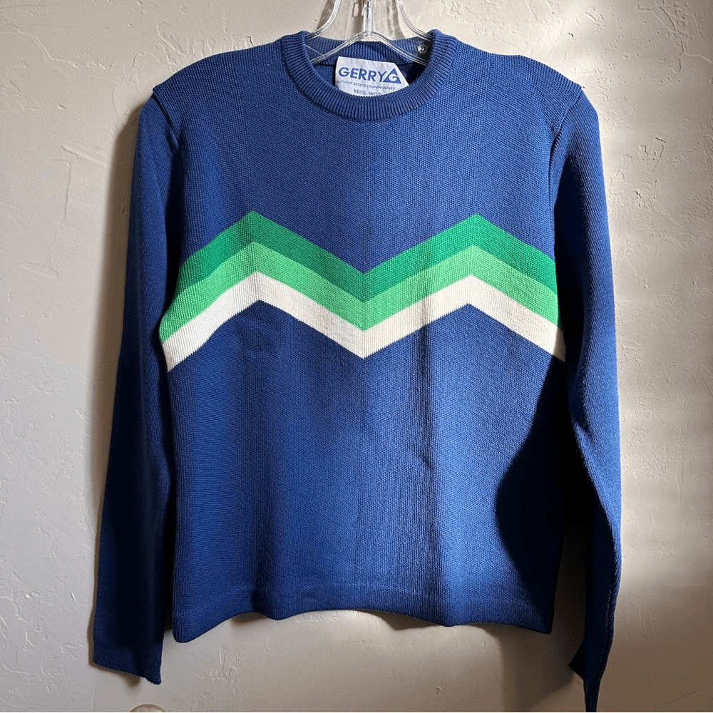 Vintage Gerry | S | wool chest striped woven y2k ski sweater vintage knits print