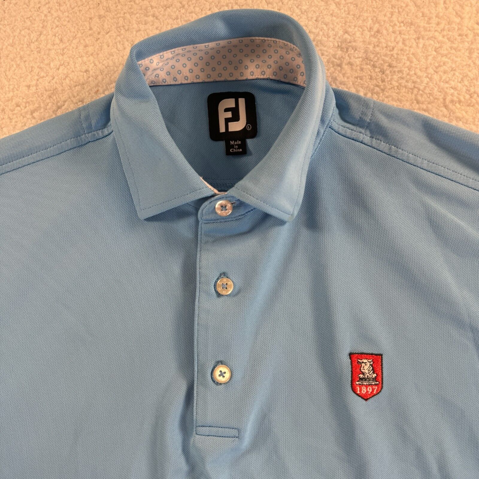 FootJoy Golf Polo Mens Large Blue Performance Short Sleeve Shirt Philmont CC
