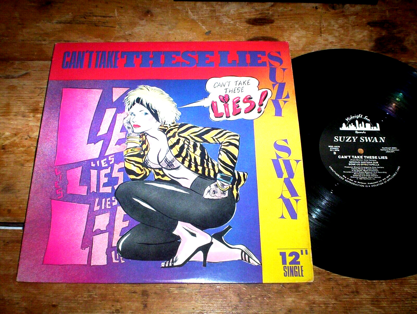 SUZY SWAN ( CAN\'T TAKE THESE LIES ) ORIG 1987 Midnight Sun VINYL 12\
