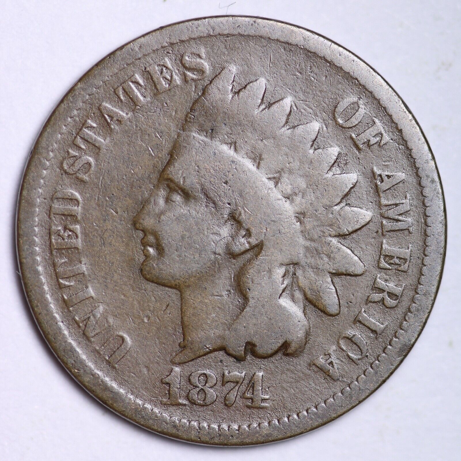 1874 INDIAN HEAD CENT G/VG  LOWEST PRICES ON THE BAY