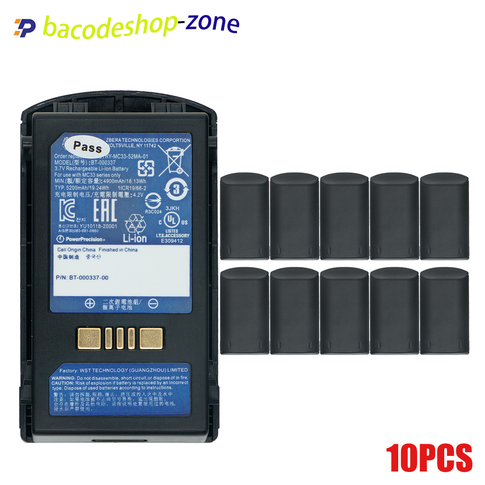 10Pcs 4900mAh Battery for Zebra MC3300 Series Computer OEM BT-000337-00