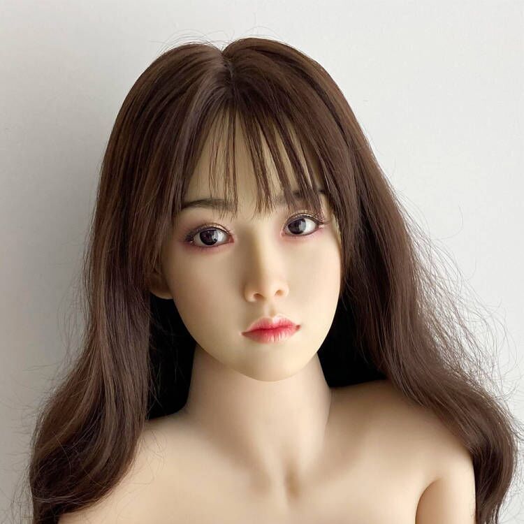 Real Silicone Sex D-oll Head Love D-olls Head with Implanted Hair(Head Only) US