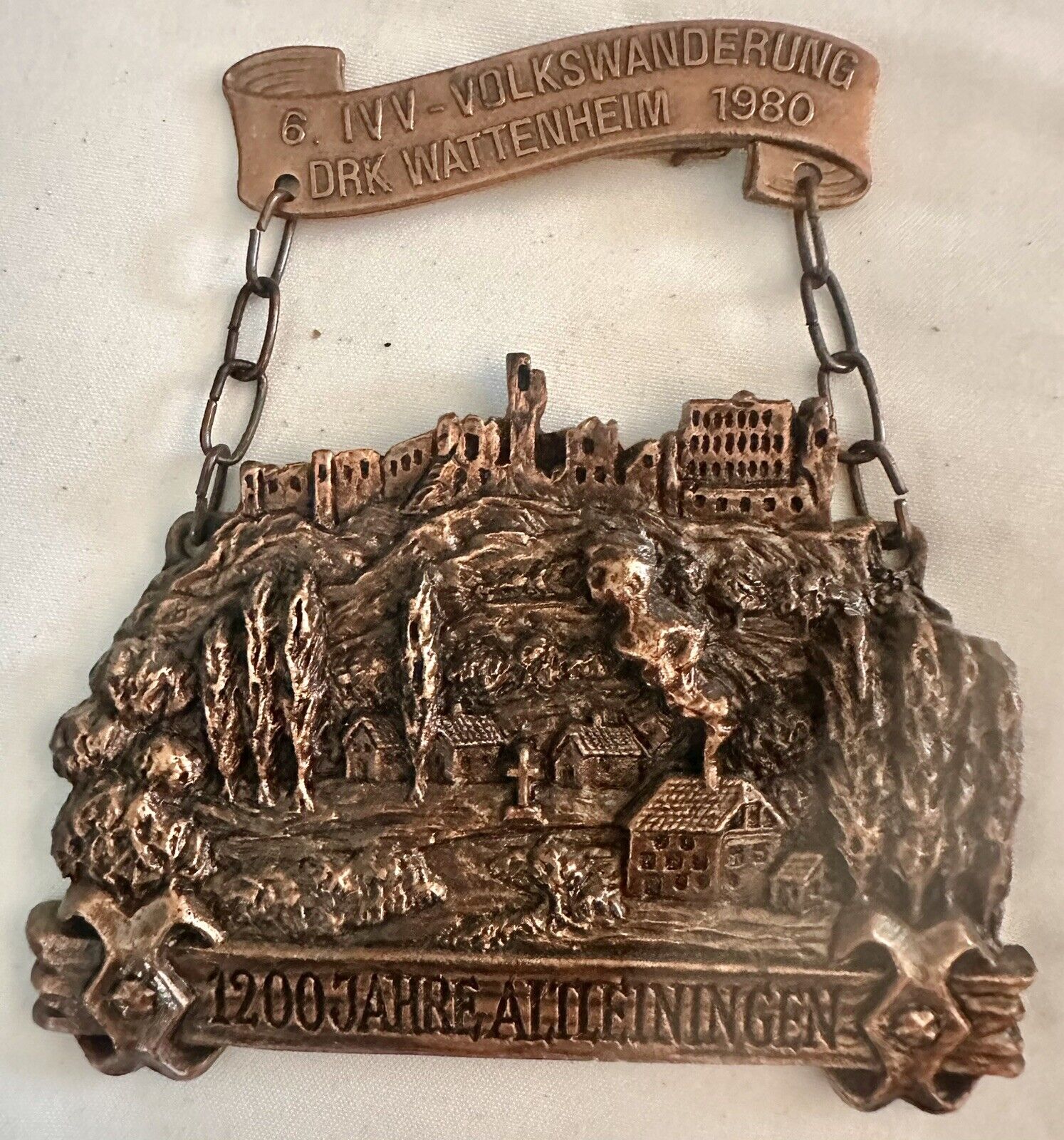 Vintage German Hiking Medal 1987 Lichtenberg Drk Wattenheim Medal Award