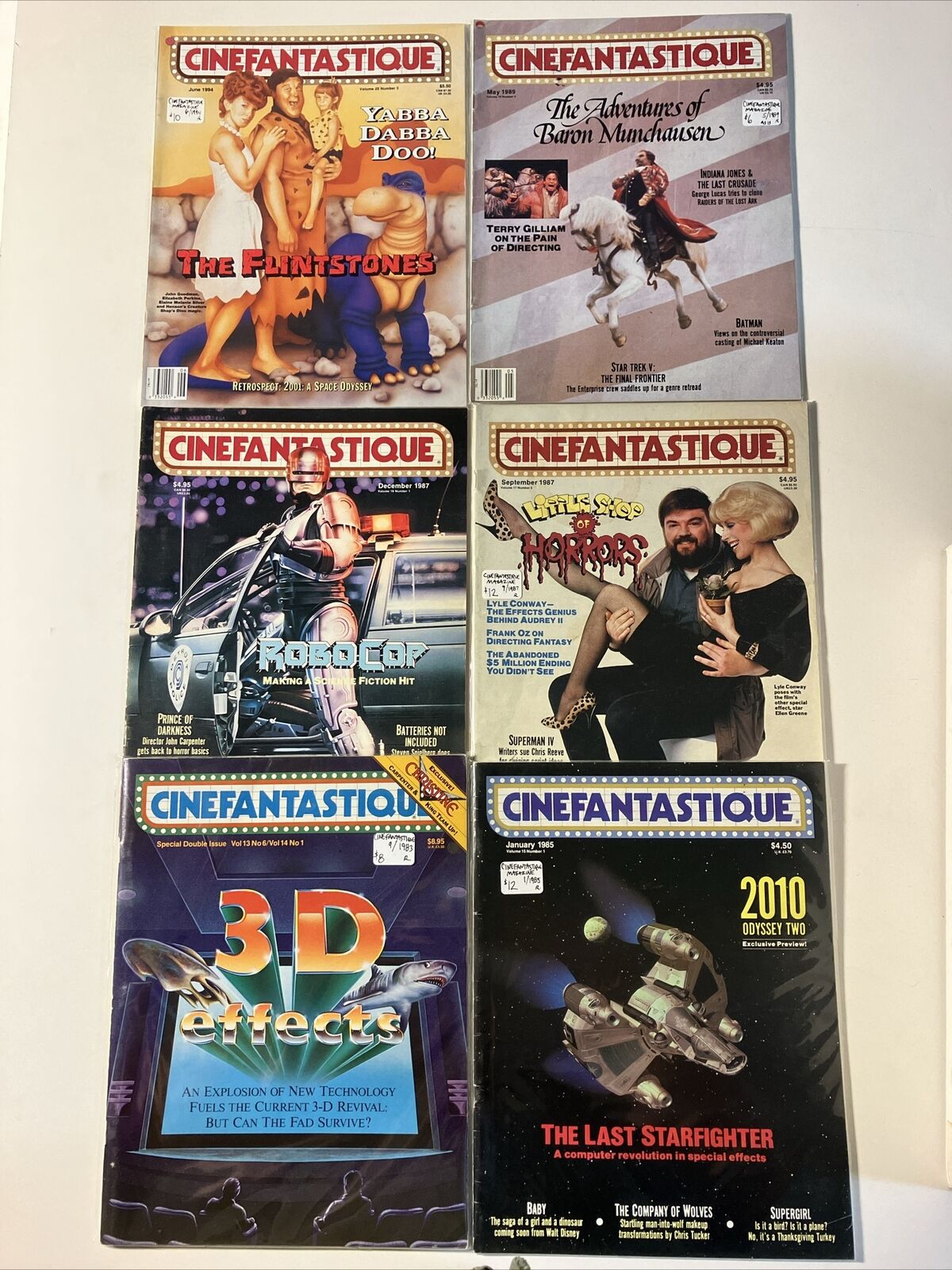 Cinefantastique Magazine Lot of 6 1983 1985 1987 1989 1994 3D Robocop Flintstone