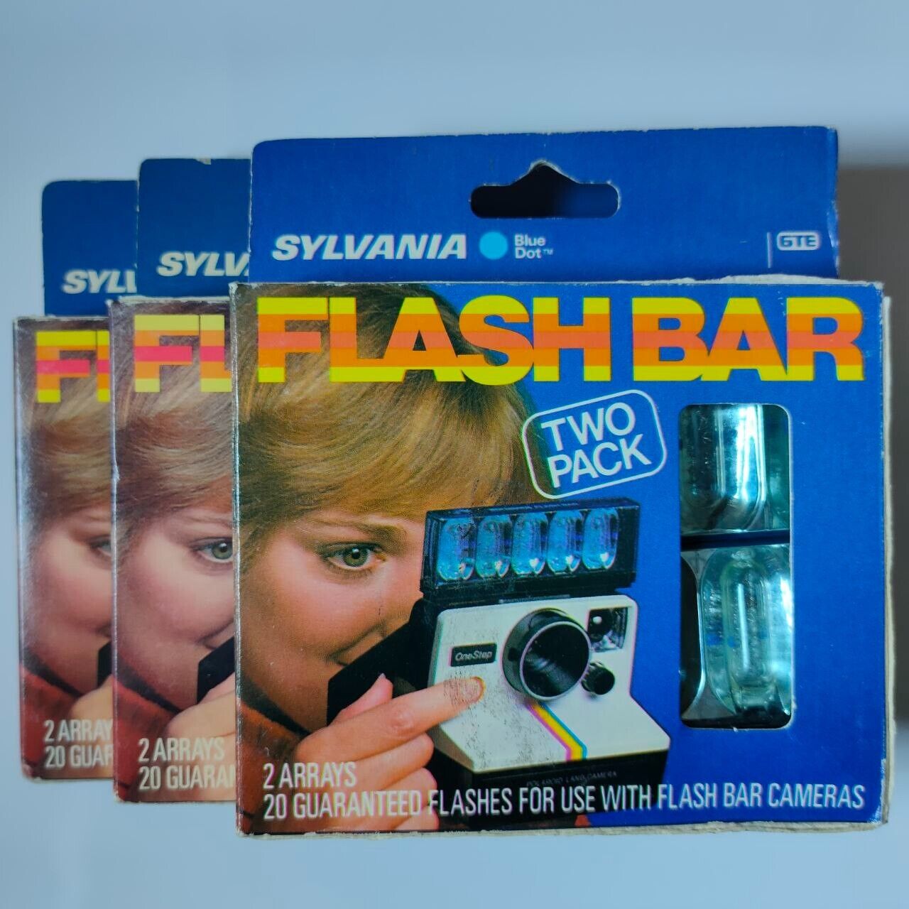 Sylvania Blue Dot Flash Bar 2 Pack 20 Flashes For SX-70 Polaroid Cameras.
