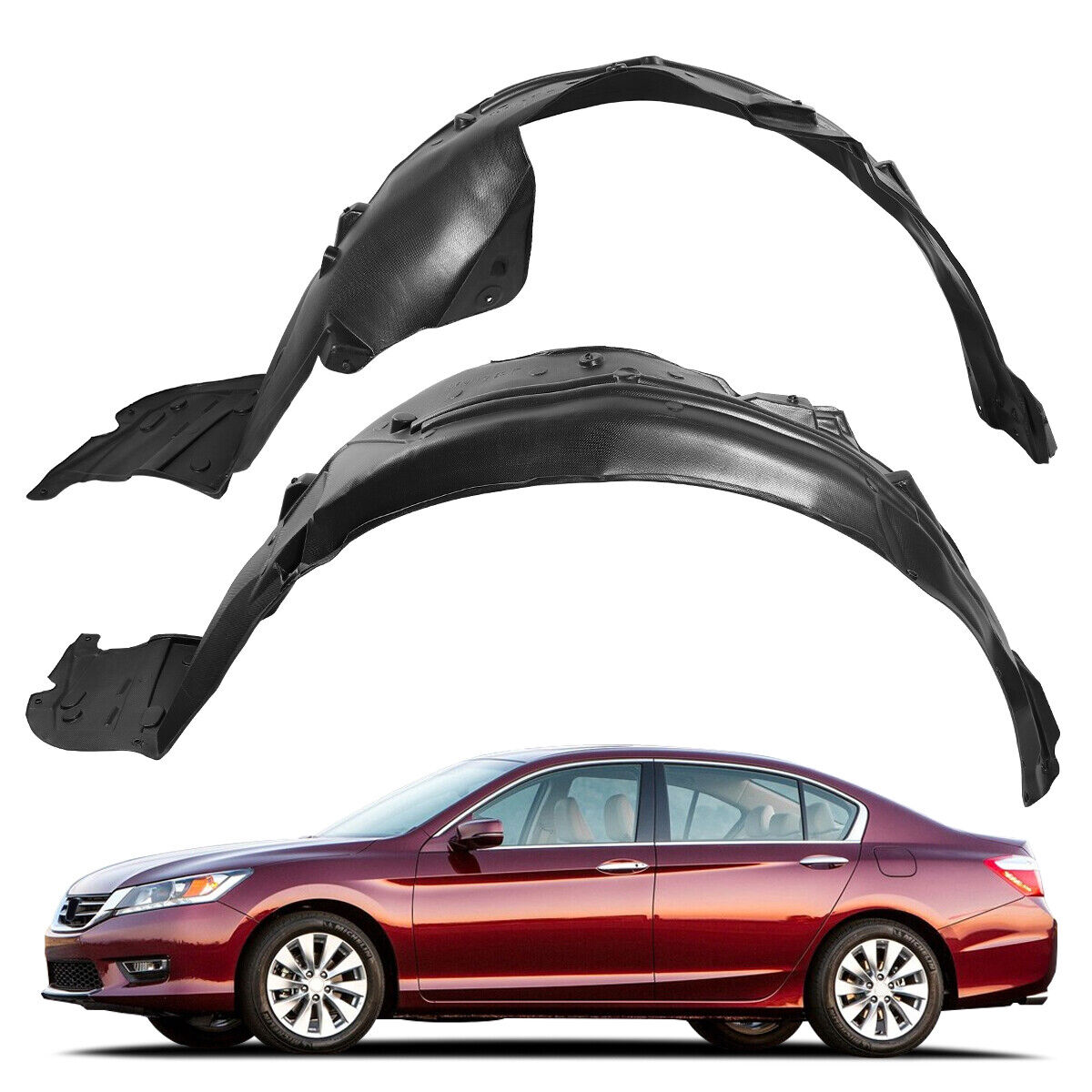 Front Left and Right Fender Liner Set of 2 For 2013-2015 Honda Accord Sedan Pair