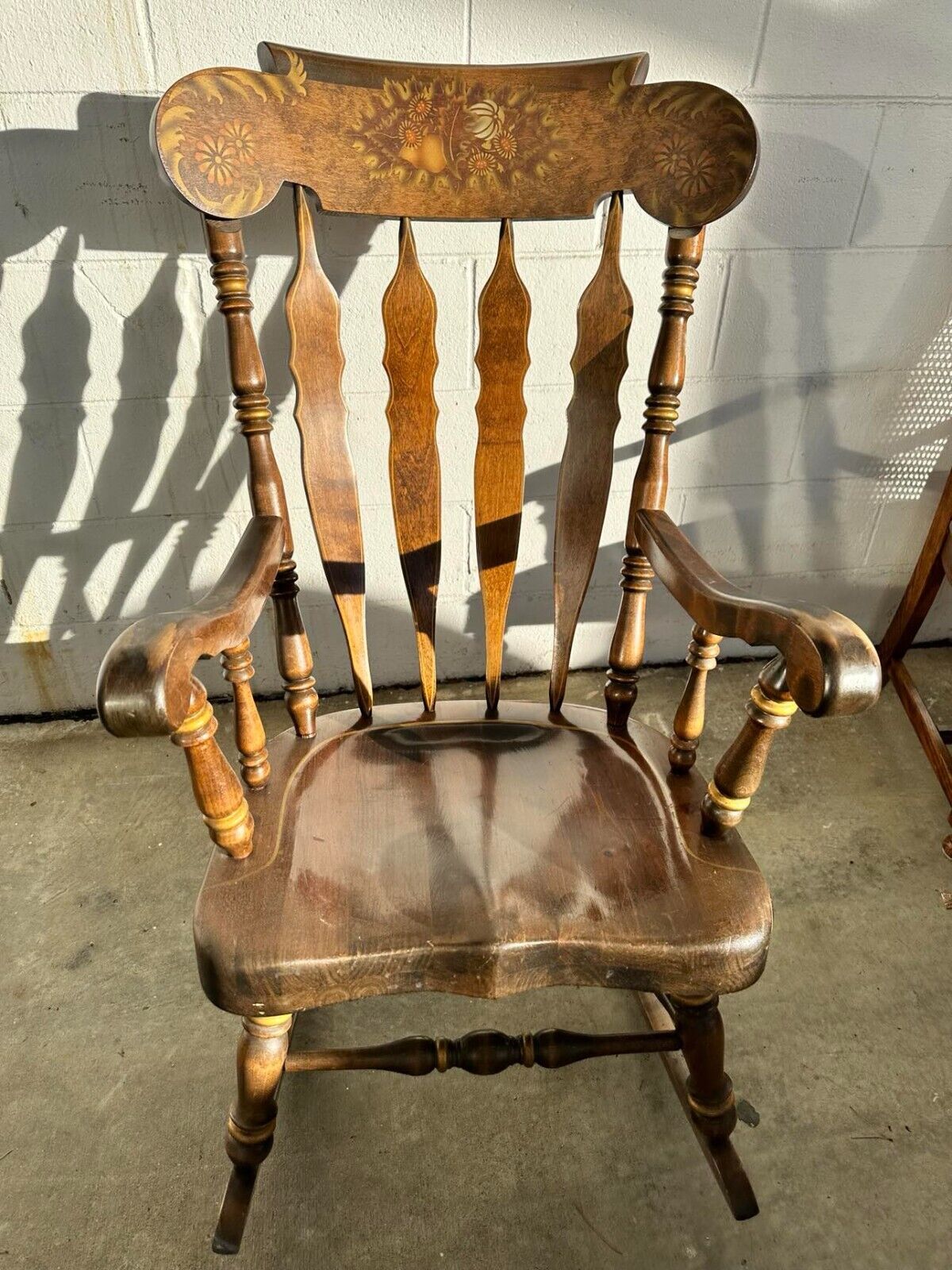 An Excellent Vintage Nichols And Stone Pine Rocking Chair -- Nice Patina 