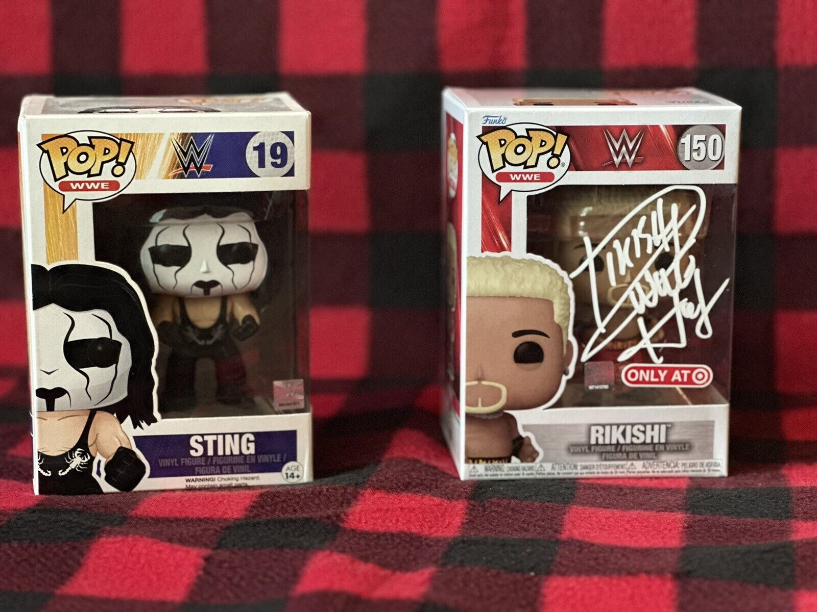 Wwe Funko Pops: Rikishi Signed , And rare Sting (unsigned).