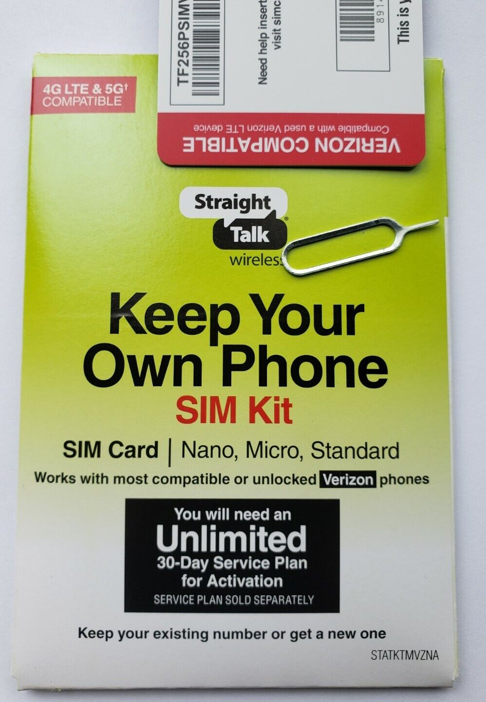 Straight Talk Verizon Nano SIM Card Bring Your Own Phone  4G LTE 5G