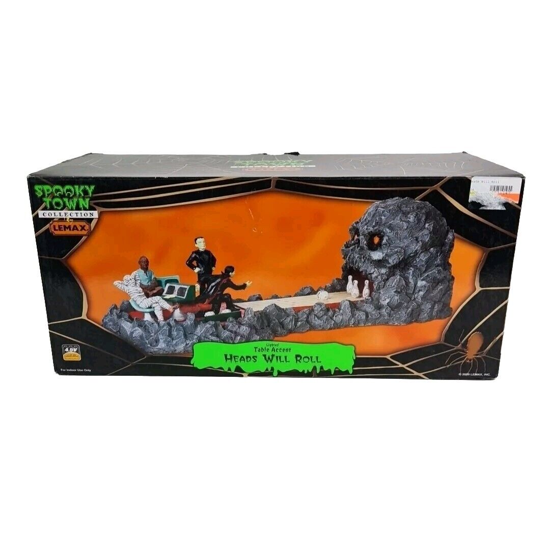 🚨 LEMAX Spooky Town Heads Will Roll Monster Bowling Alley Lighted 94970 Retired