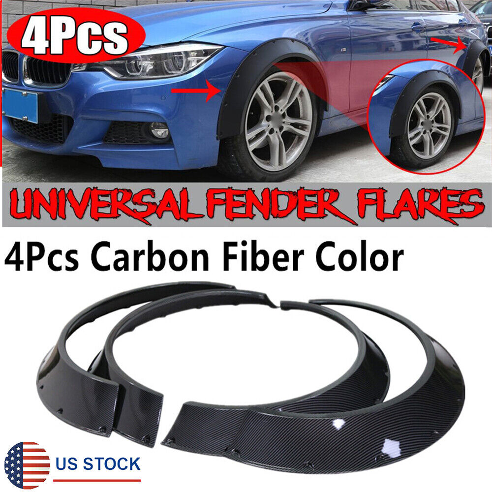 Carbon Fiber Look Car Fender Flares Extra Wide Body Wheel Arches 840mm Universal