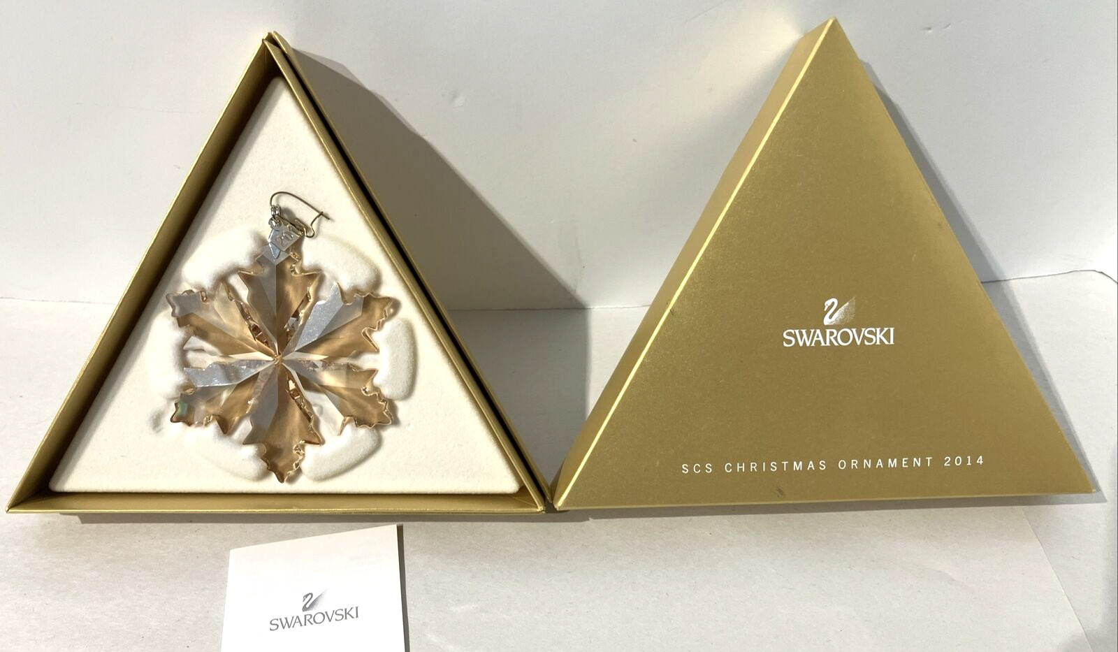 Swarovski Crystal 2014 GOLD Christmas Annual Mint In Box SCS