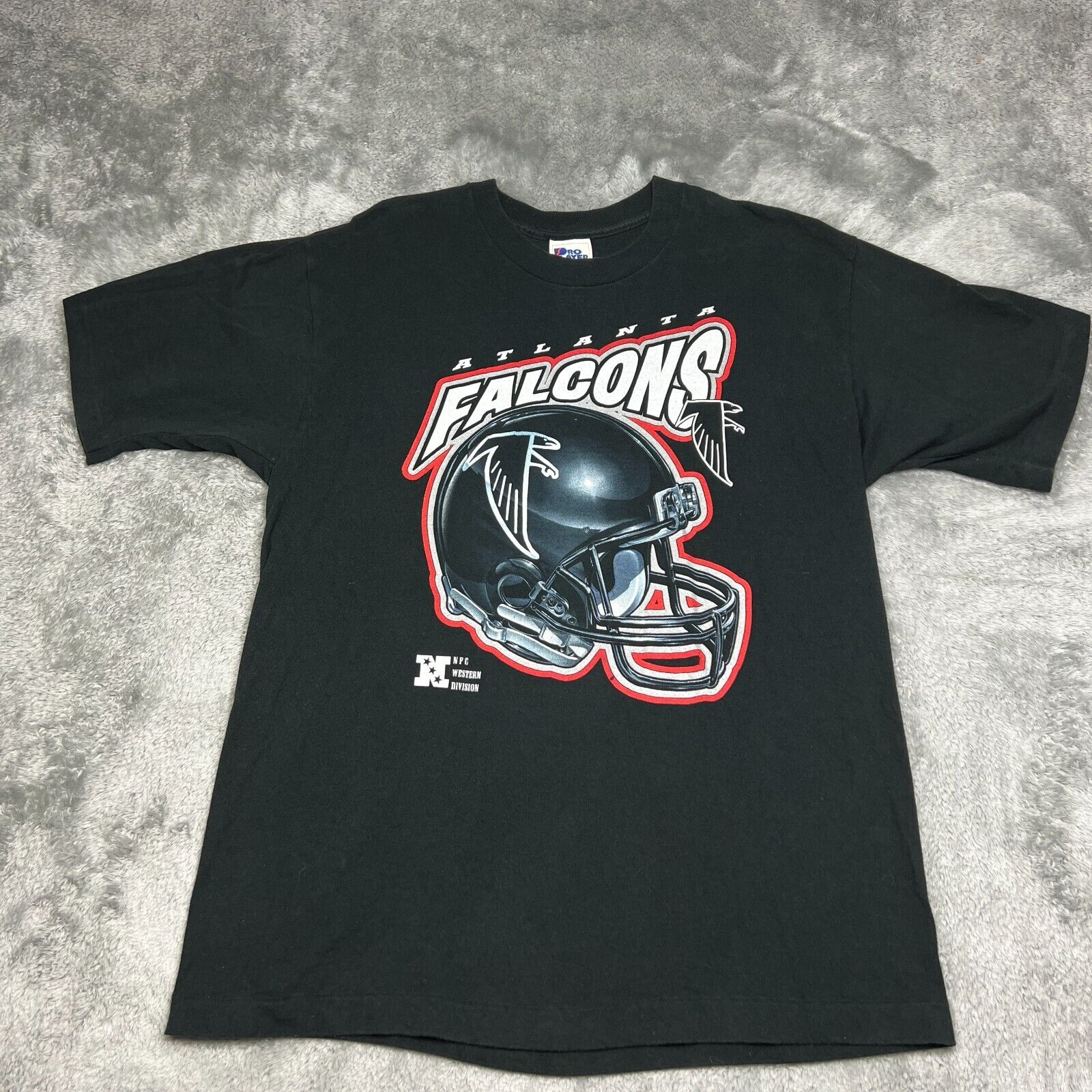 Vintage Atlanta Falcons Shirt Mens Large Black Pro Player Football Made in USA