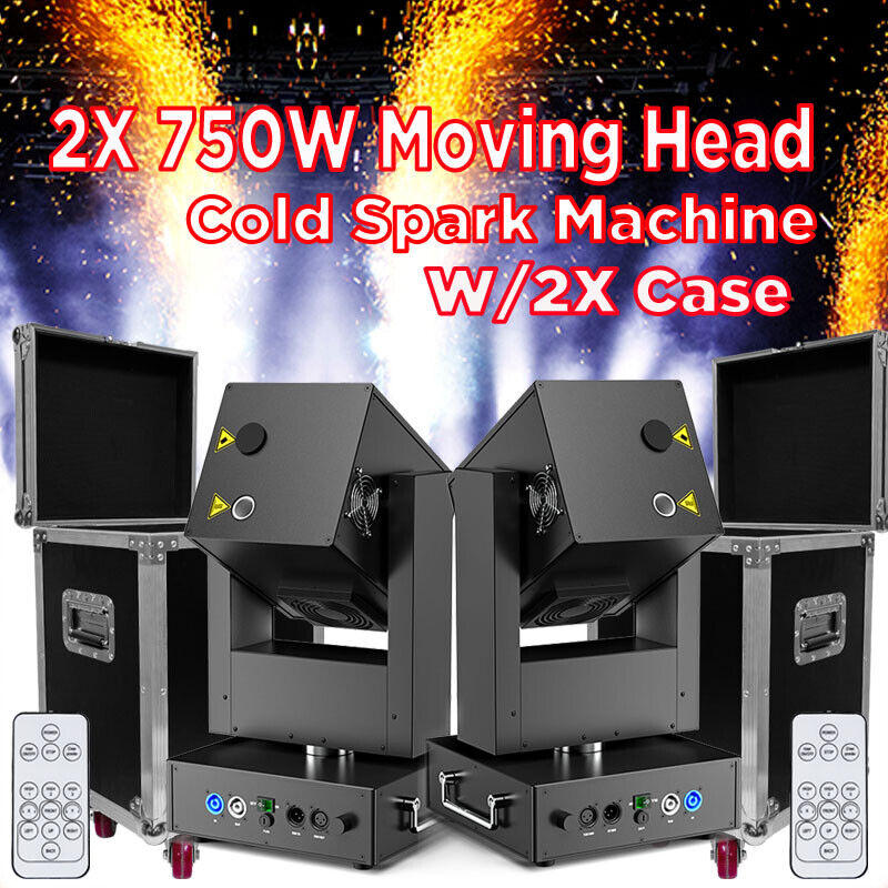 750W Moving Head Cold Spark Machine Stage Effect DMX Firework DJ Event w/Case US