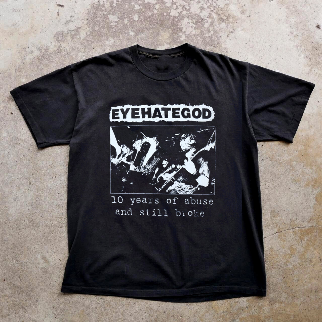 VTG EYEHATEGOD \'10 years of abuse\' Black All Size Gift Shirt AC2020