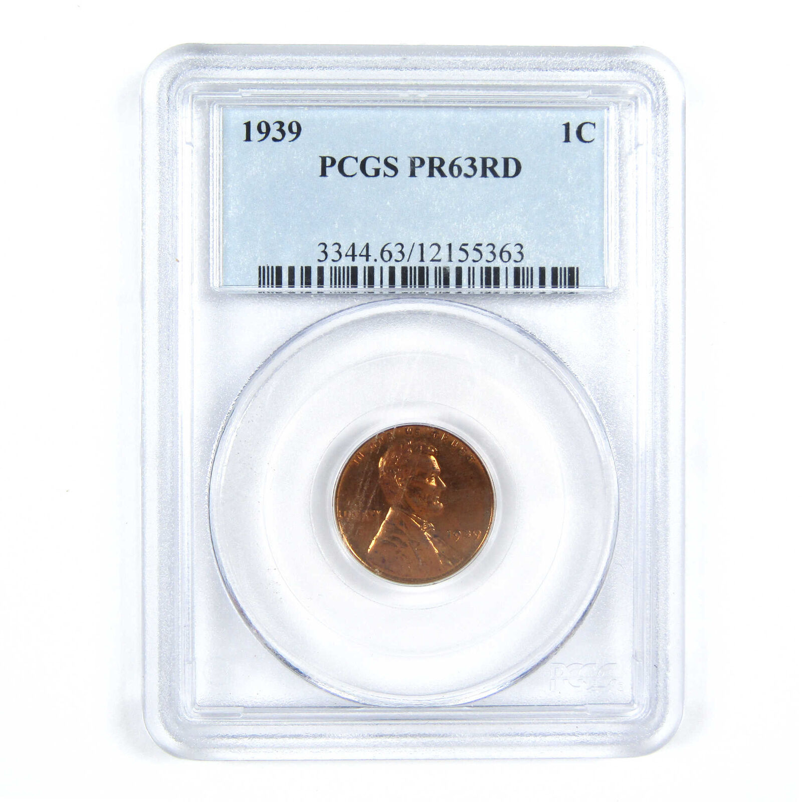 1939 Lincoln Wheat Cent PR 63 RD PCGS Penny 1c Proof Coin SKU:CPC7397