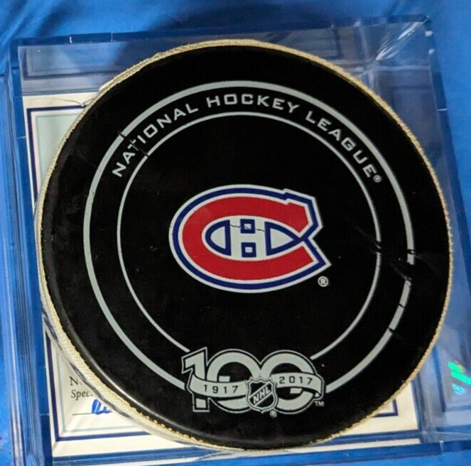 Jeff Petry goal puck vs NY Rangers w/COA 2017 playoffs Montreal Canadiens