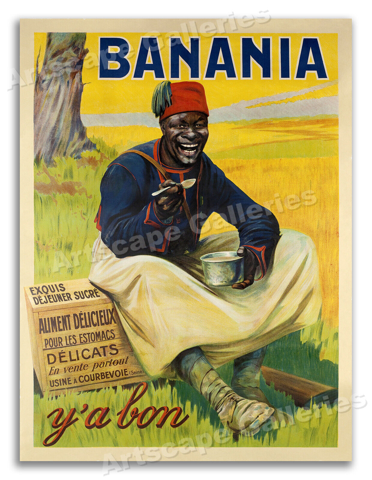 1915 Banania - Vintage Style French Advertising Poster Art Print - 24x32
