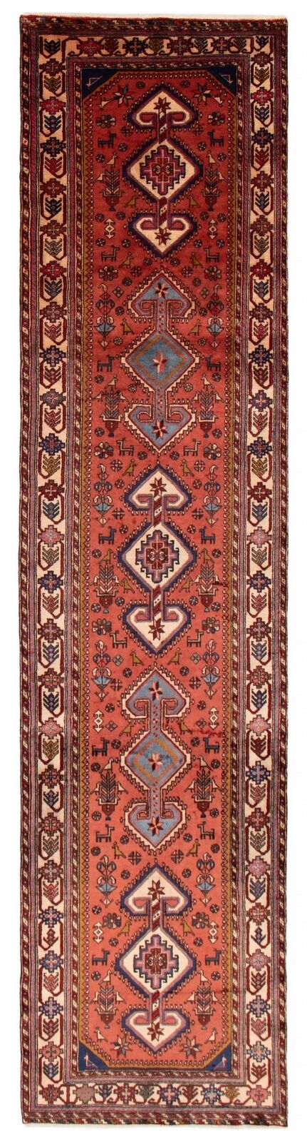 Vintage Geometric Hand-Knotted Carpet 3\'3\